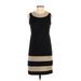 Ann Taylor Factory Casual Dress - Sheath Crew Neck Sleeveless: Black Color Block Dresses - Women's Size 00 Petite