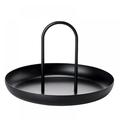 Modern Simple Minimalist Nordic Matt Round Tray with Handles | Decorative Display Tray | Tray for Ottoman Coffee Table Vanity Dresser Kitchen Living Room and Bathroom