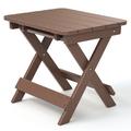 Winston Porter Tihiri Fliptop Outdoor Side Table Plastic in Brown | 17.72 H x 20.08 W x 16.14 D in | Wayfair 8CA2715008F74F73B608545CA1E14227