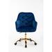 House of Hampton® Popovich Velvet Commercial Use Task Chair, Swivel Shell Chair, Leisure office Chair Upholstered/Metal in White/Blue/Yellow | Wayfair