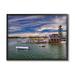 Stupell Seaside Marina Boat Harbor Landscape Photography Black Framed Art Print Wall Art