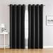 Black 99% Blackout Curtains 2 Panels for Bedroom Farmhouse Window Treatment Textured Triple Weave Room Darkening with 8 Grommets Top Drapes for Living Room 55 W X 95 L