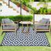 SAYFUT 9 X12 Outdoor Rug Outdoor Plastic Straw Reversible Mats Large Floor Mat and Rug