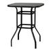 Lomubue Wrought Iron Glass High Bar Table Patio Bar Table Black