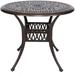 ELECWISH 35 inch Round Cast Aluminum Dining Table with 2 inch Umbrella Hole Outdoor Patio Retro Bistro Dining Table