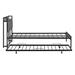 Queen Size Metal Platform Bed Frame with Twin size trundle, Sockets, USB Ports