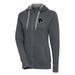 Women's Antigua Charcoal Boston Red Sox Brushed Metallic Victory Full-Zip Hoodie