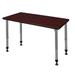 Regency Kee 48 x 30 in. Height Adjustable Classroom Activity Table In Mahogany & Grey Base - Regency MT4830MHAPGY