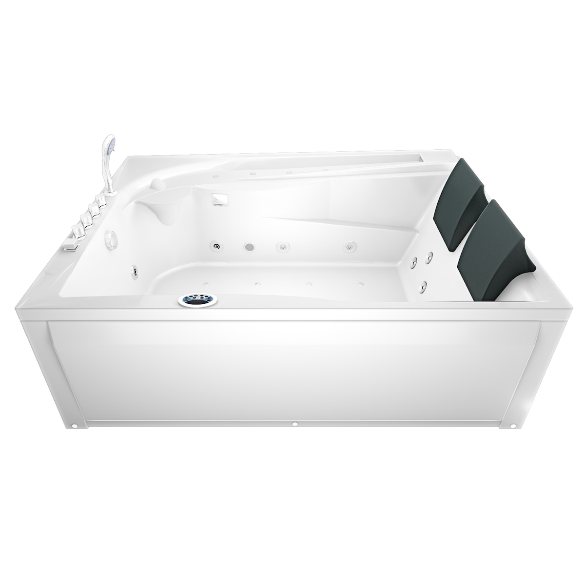 AcquaVapore Whirlpool Pool Badewanne Eckwanne Wanne W12H-TH-B-SC 180x135cm aktive Schlauch-Reinigung Image
