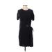 Dolan Casual Dress - Shift Crew Neck Short sleeves: Black Print Dresses - Women's Size Small