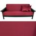 Checker Burgundy Futon Cover 360 Full with 2 Pillows