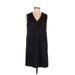 Brigitte Bailey Casual Dress - Shift V Neck Sleeveless: Black Print Dresses - Women's Size Medium