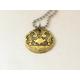 Gemini Zodiac Necklace On Brass Disc - Personalized Astrology Horoscope & Sign Charm Series