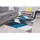 Living Room Rug Blue Teal Chevron Design Home Mat