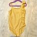 Zara Swim | Girls Zara One Piece Bathing Suit With Ruffle Detail. | Color: Yellow | Size: 8g