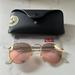 Ray-Ban Accessories | Brand New & Auth Rayban Round Rb3447 Rose Gold With Gold Trim | Color: Gold/Pink | Size: 50-21-145