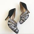 Anthropologie Shoes | Anthropologie Miss Albright Glitter Heels Size 6 | Color: Black/Silver | Size: 6