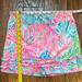 Lilly Pulitzer Skirts | Lilly Pulitzer Side Split Ruffled Skirt With Two Pockets And Built In Liner | Color: Blue/Pink | Size: 0