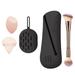 Large Silicone Travel Makeup Brush Holder and Sponge Holder (2 pcs) Makeup Brush Holder Powder Puff Case Makeup Sponge Holder Cosmetic Brushes Organizer Portable Brush Cleaning Mat (Black)