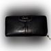 Coach Bags | Coach Authentic Black Leather Medium Wallet With Gold Zipper Rare | Color: Black/Gold | Size: Os