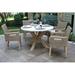 Birch Lane™ Fleur 5 Piece Eucalyptus Outdoor Dining Set w/ Wicker Chairs Wood/Plastic in Brown/Gray/White | 48 W x 48 D in | Wayfair