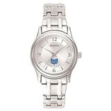 Women's Bulova Silver Mississippi University for Women Owls Silver-Tone Dial Stainless Steel Quartz Watch