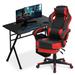 Inbox Zero Computer Desk & Rotating Office Chair w/ Headrest Wood/Metal in Red/Black | 30 H x 39.5 W x 23.5 D in | Wayfair