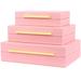 Everly Quinn Milarain 3 Piece Decorative Box Set Fabric in Pink | 3.9 H x 14 W in | Wayfair F7B73BF689BF43459CDFBF9B5D2D03D6