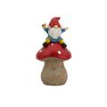 Trinx Hamdo Happy on Mushroom Garden Gnome Resin/Plastic in Brown/Red | 9.1 H x 4.8 W x 4.5 D in | Wayfair B9DA5B1AB8204397B19FC7D3F12E1CB9