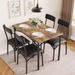 Williston Forge 5-Piece Dining Room Kitchen Table & Pu Cushion Chair Sets Wood/Metal in Brown | 30 H x 43.3 W x 27.5 D in | Wayfair