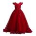 Flower Girls Maxi Dress Birthday Party Embroidery Dress Ball Gown Tulle Party Ruffles Lace Dresses