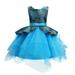 Holiday Savings Deals! Kukoosong Toddler Baby Girls Dress Floral Lace Ball Gown Princess Dress Party Dress Clothes Blue L