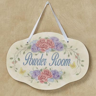 Powder Room Wall Plaque Multi Pastel , Multi Pastel