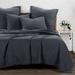 Stonewashed Cotton Mini Coverlet Set Charcoal, Twin, Charcoal