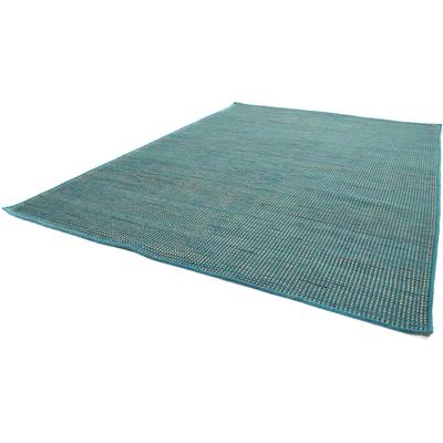 Wollteppich MORGENLAND "Arvin - Kelim Teppich - Trendy", blau (türkis), B:170cm H:1mm L:240cm, Schurwolle, Teppiche, Flachgewebe Image