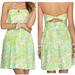 Lilly Pulitzer Dresses | Lilly Pulitzer "Richelle Elephant Ear" Cute Girly Strapless Tie Back Dre | Color: Green/Pink | Size: 0