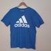 Adidas Shirts | Adidas Mens Blue Tee Shirt White Logo On The Front Size Large | Color: Blue/White | Size: L