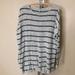 Free People Sweaters | Free People Oversized Lightweight Tunic Sweater Striped Grey Small Cotton Blend | Color: Gray | Size: S