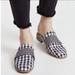 Free People Shoes | Free People At Ease Gingham Mule Slides Size 38 Us Size 8 Loafers | Color: Black/White | Size: 8