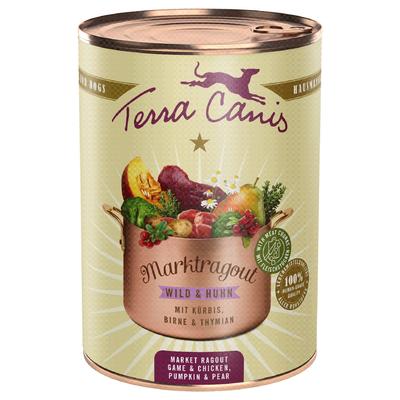 12x 385g Terra Canis Marktragout Wild & Huhn mit Kürbis, Birne & Thymian Hundefutter nass