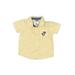 Little Lad Short Sleeve Button Down Shirt: Yellow Print Tops - Kids Boy's Size 12