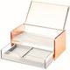 Moosy Life Clear Jewelry Box Organizer For Women with Mirror | Clear Jewelry Organizer | Clear Acrylic Jewelry Organizer Rose Gold Jewelry Holder Gold Glass Box