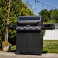 Monument Grills Smart Denali, 4 - Burner Black Liquid Propane 60000 BTU Clearview Gas Grill Blu Stainless Steel/Cast Iron in Black/Gray | Wayfair