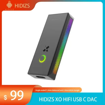Hidizs-Dongle MQA avec LED RVB XO HIFI USB C Radiateur Médailles Audio Hi-Res Convertisseur