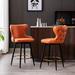 Corrigan Studio® 37.4 x 19.6 x 21.6_180° Swivel Bar Stool Chair Wood/Upholstered in Orange | 37.4 H x 19.6 W x 21.6 D in | Wayfair