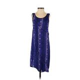 W118 by Walter Baker Casual Dress - Midi Scoop Neck Sleeveless: Blue Batik Dresses - Women's Size X-Small