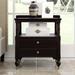 Modern Classical Nightstand with 2 Drawer and 1 Open Compartment with 4 Legs