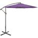 10ft Offset Outdoor Patio Umbrella with Hand Crank, Purple