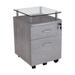 Mobili Rolling File Cabinet with Glass Top
