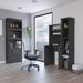 DEPOT E-SHOP Detroit 2-Piece Office Set with Bookcase and Desk, Black